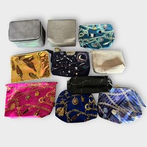 NEW/EUC 10 Piece Lot of Makeup Bags